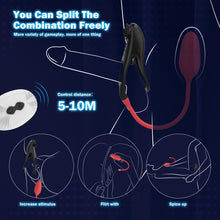 Load image into Gallery viewer, Penisring Vibrator Sex Spielzeug 2 in 1 Abnehmbar G-Punkt Penisringe Vibrator mit 10 * 10 Vibrationsmodi Prostata Stimulation Analvibratoren Penis Ring Erotik Sextoysets für Paare extrem sex