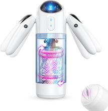 Load image into Gallery viewer, Elektrischer Masturbator Cup,Taschenmuschi Vibrationen mit 2 Griffe &amp; 7 Teleskopmodi &amp; Rotationsmodi,Masturbieren für Männer Elektrisch Masturbatoren 3D Vagina Pussy,Sex Spielzeug für die Männer