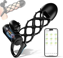 Load image into Gallery viewer, Penishülle Penisring Vibrator mit 10 Vibrationsmodi für Penis Klitoris G-Punkt, Silikon Penis Sleeve Cockring, Penismanschetten für Penisverlängerung Sex Spielzeug für die Männer Paare