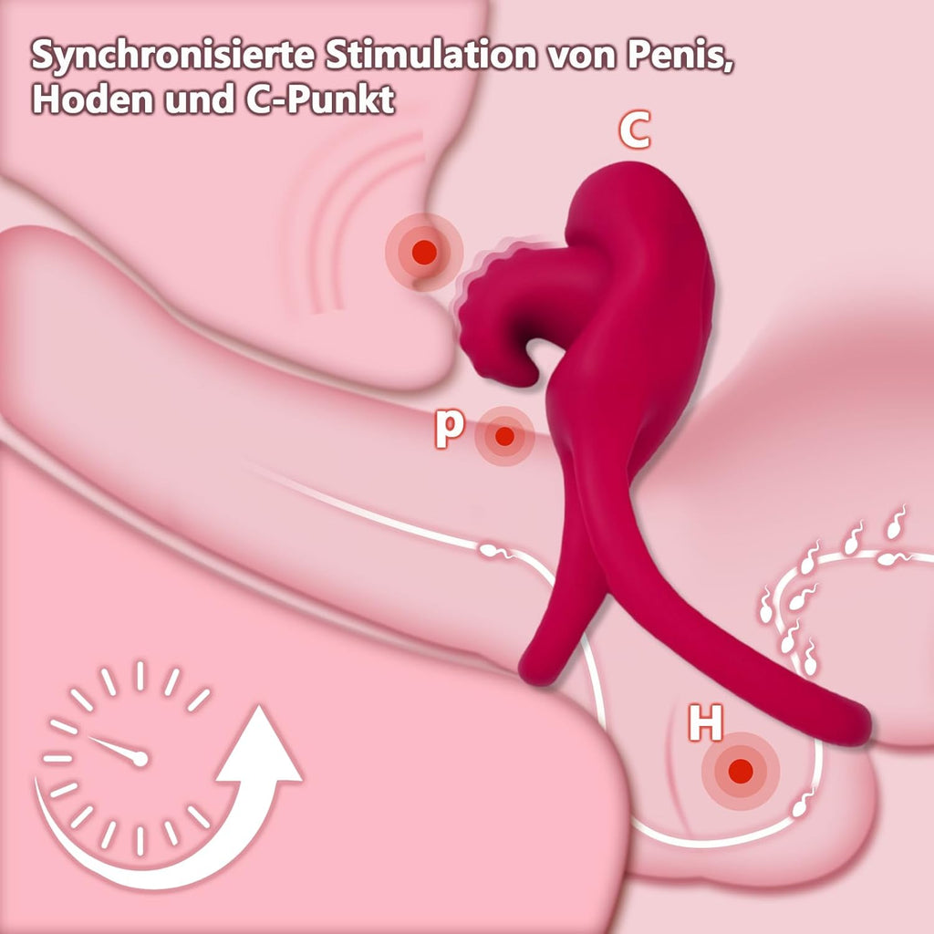 Penisring Vibrator mit Klitoris Stimulator Penisring Vibration Paarvibrator für Paare Penis-Vibrator Sexspielzeug für Paare zu Zweit Penis Ring Vibratoren Klitoris Sex Spielzeug mit 10 Vibrationsmodi