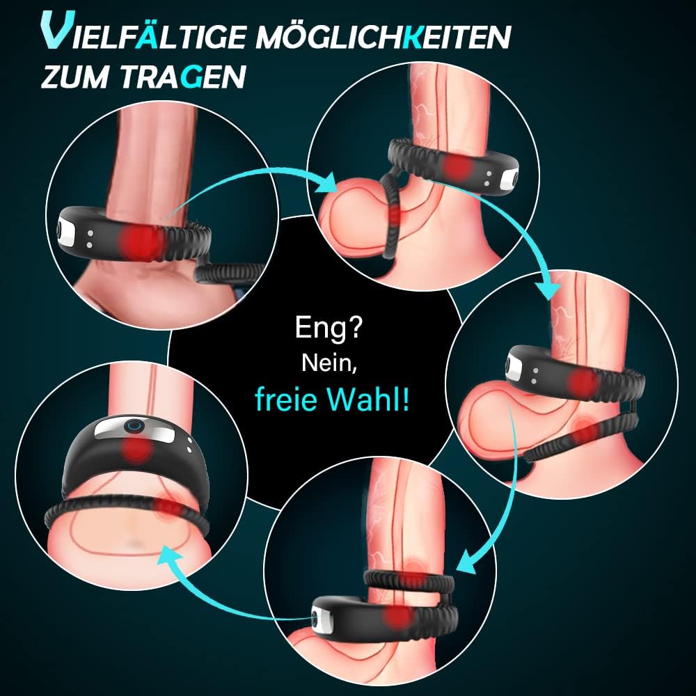 Dual Penisring Vibratoren mit starken Stimulation Dehnbar Cockring aus Silikon Penis Ringe für langes Spiel, Penis stimulator für Sex Männer und Paare