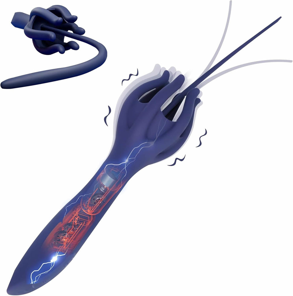 2-in-1-Harnröhren- und Penis-Vibrator für Männer, Harnröhrendilatator, 30 Vibrationsmodi, Prostatastimulator, Dilatatoren, Harnröhren- und Penis-Plug, Masturbator für Männer
