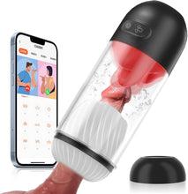 Load image into Gallery viewer, Elektrischer Masturbator Eichel Stimulator Sexspielzeug 9-Frequenz-Zungenleck-Vibrationsmodus Männlicher vibrierender Masturbationsbecher rotierende vibrierende Eichel leckender Flugzeugbecher