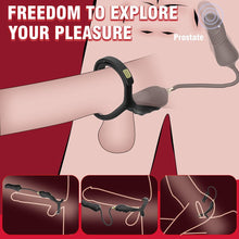 Load image into Gallery viewer, Männlicher Prostata Stimulator Massagegeräte mit Penisring Fernbedienung Teleskop Vibrator SM Analvibratoren Butt Plug mit 10 Vibrationsmodi+Schubmodi Analplug Dildo Sex Spielzeug für Männer