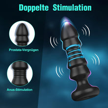 Load image into Gallery viewer, Anal Vibratoren Analvibrator, Buttplug mit 5 Teleskopmodi, Prostata Stimulator mit Fernsteuerung, Anal Butt Plug Dildo Vibrationen Sexspielzeug für Männer Frauen Paare (Dunkelschwarz)