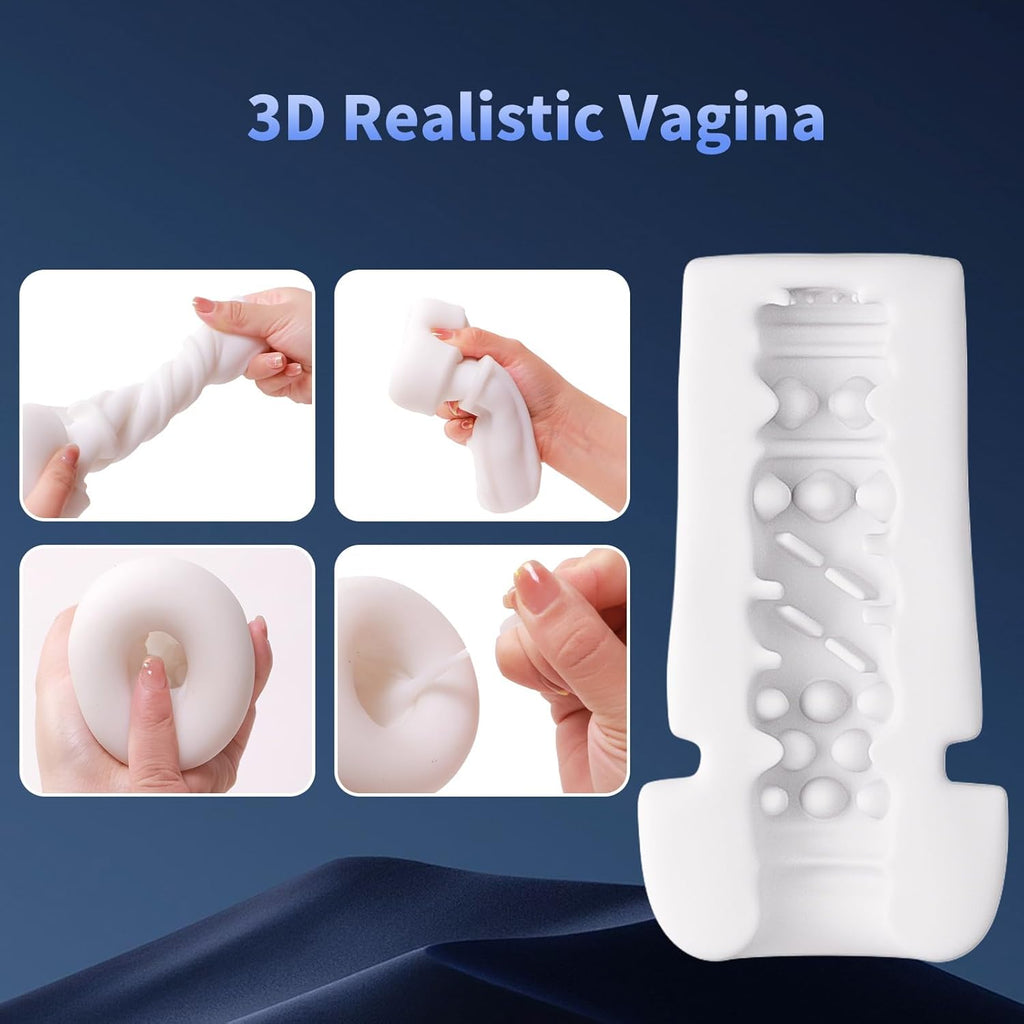 Elektrischer Masturbator Cup mit 10 Vibration & 10 Saugmodi, Sex Spielzeug für die Männer solo, Taschenmuschi Masturbieren für Männer Penis Masturbatoren, Sex Toys mit 3D Vagina Pussy