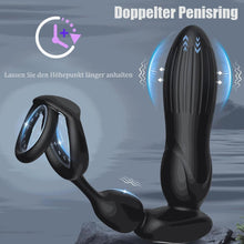 Load image into Gallery viewer, 10 Modes Vibrators for Men - 4-in-1 Prostate Stimulation with Ring, Butt Plug and Dildo Vibrator - IPX6 Waterproof Sex Toy for Men with Shock Function