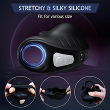 Load image into Gallery viewer, 2 in 1 Vibrierender Penisring mit 9 Vibrationsmodi und Fernbedienung Cockring Vibrator Sexspielzeug für Männer SM Herren Penisringe Vibratoren Massagegerät Langwährende Erektion Hodenvibrator