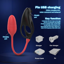 Load image into Gallery viewer, Penisring Vibrator Sex Spielzeug 2 in 1 Abnehmbar G-Punkt Penisringe Vibrator mit 10 * 10 Vibrationsmodi Prostata Stimulation Analvibratoren Penis Ring Erotik Sextoysets für Paare extrem sex