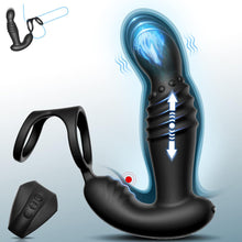 Load image into Gallery viewer, Prostata-Massagegeräte, Anal-Sexspielzeug mit Penisringen, ferngesteuerter Analvibrator mit 10 Stoß- und Vibrationsmodi