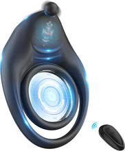 Load image into Gallery viewer, Dual Penisringe Vibrator, Dehnbarer Vibratorensets für Männer Sex Spielzeug mit 10 Modi Penis Stimulation G-Punkt Vibrator, Erotik Sexspielzeuge für Männer Paare, Schwarz