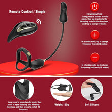 Load image into Gallery viewer, Männlicher Prostata Stimulator Massagegeräte mit Penisring Fernbedienung Teleskop Vibrator SM Analvibratoren Butt Plug mit 10 Vibrationsmodi+Schubmodi Analplug Dildo Sex Spielzeug für Männer