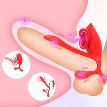 Load image into Gallery viewer, Vibrierender Penisring mit Klitoris Stimulator Penisring Vibrator mit 10 Vibrationsmodi Cockring zur Erektion Verbessern Verzögerte Ejakulation Männer Sexspielzeug für Paare Extrem Sex