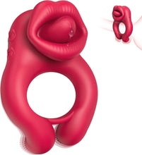 Load image into Gallery viewer, Penisring Vibrator, Sexspielzeug für die Paare Extrem Penis Vibrator 10 G-Punkt Vibrationsmodi and 10 Zungenlecken Klitoris Stimulator Cock Ring Sex Spielzeug für die Männer Frauen