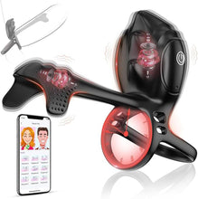 Load image into Gallery viewer, Prostata Vibrator APP Steuerung Silikon Penisring Vibratoren Cockring Erotisches Sexspielzeug, Mit 10 Vibrationsmodi Cockring Penistrainer Massagegerät Hodenring-Vibrator für Männer Solo