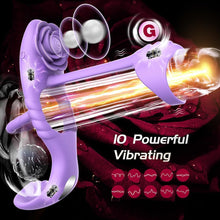 Load image into Gallery viewer, Penisring Vibrator mit 9 Modi Vibration 4 IN 1 Silikon Cockring Vibratoren für Sie Klitoris and G-punkt Verzögerte Ejakulation Erektion Verbessern Stimulation Penis Männer Sexspielzeug
