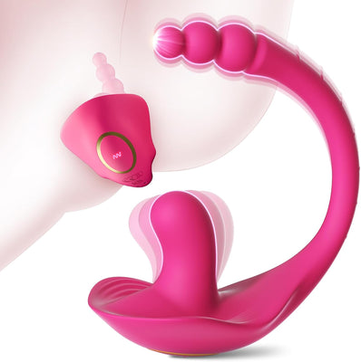 Vibration für Frauen Sex Spielzeug für die Frau Paare mit APP, 2in1 Vibrator G-Punkt Anal Klitoris Vibratorensets 10Modi, Leise Tragbarer Vibratoren Bdsms Sexspielzeug Extrem Sex Toyset für Woman Rosa