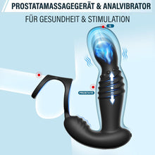 Load image into Gallery viewer, Prostata-Massagegeräte, Anal-Sexspielzeug mit Penisringen, ferngesteuerter Analvibrator mit 10 Stoß- und Vibrationsmodi