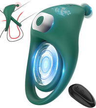Load image into Gallery viewer, Dual Penisringe Vibrator, Dehnbarer Vibratorensets für Männer Sexspielzeug mit 10 Modi Penis Stimulation G-Punkt Vibrator, Erotik Sex Spielzeug für die paare, Grün