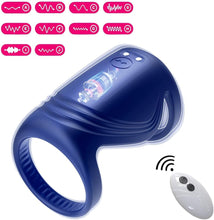 Load image into Gallery viewer, Penisring Vibrator Silikon Dual Cockring mit Fernbedienung Stimulation Masturbieren Penis Trainer mit 10 Vibrationsfrequenz Modi Stimulator Sexspielzeug für Männer und Paare