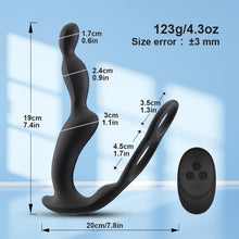 Load image into Gallery viewer, 3 Motoren Analvibratoren für Mann Prostata Stimulation mit Penisring Anal Plug Sexspielzeug Vibrator Dildo Vibratoren Silikon Sex Toy Sex Spielzeug für die Männer Frau