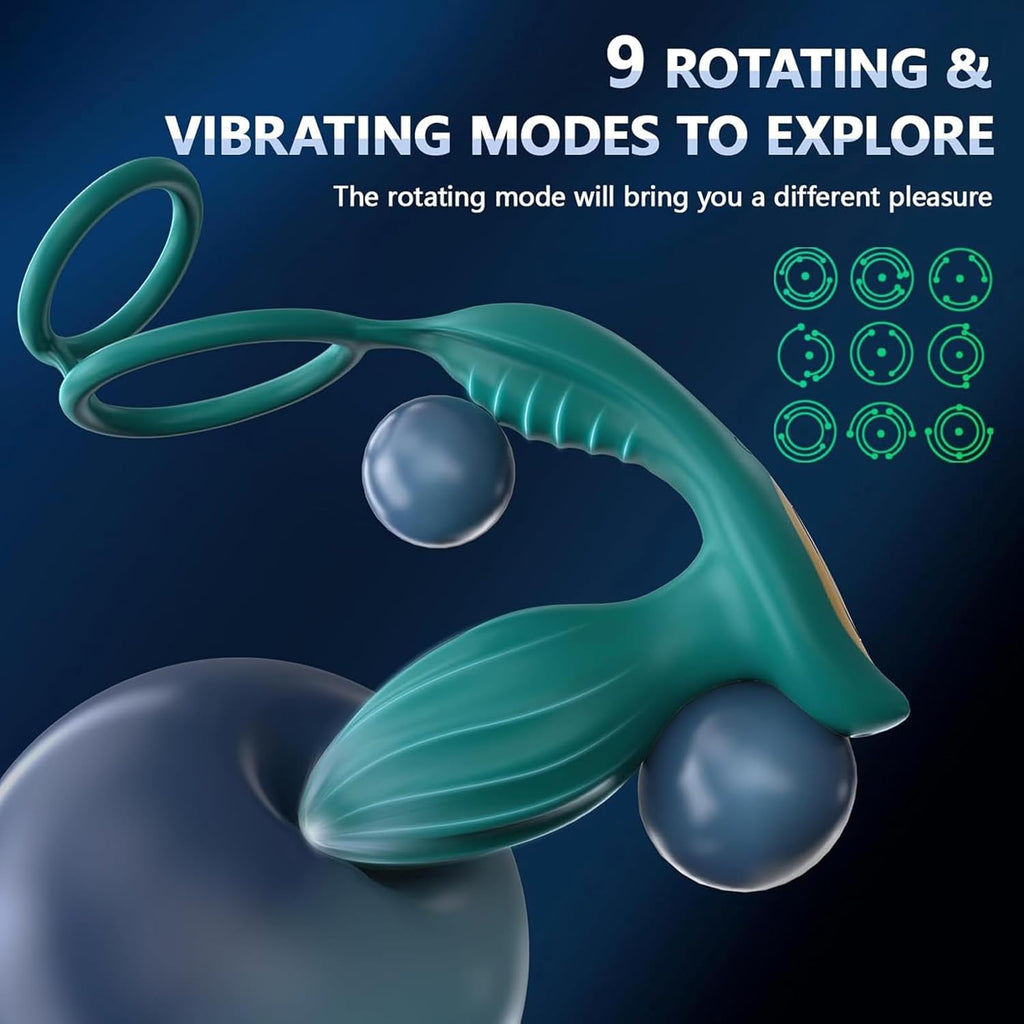 360° Rotierendes Analvibrator-Prostata-Massagegerät mit APP Fernbedienung,Anal Plug Vibratoren 9 Vibrations & 9 Rotationsmodi,Silikon Penisringe Analvibratoren Sexspielzeug für Männer Paare.