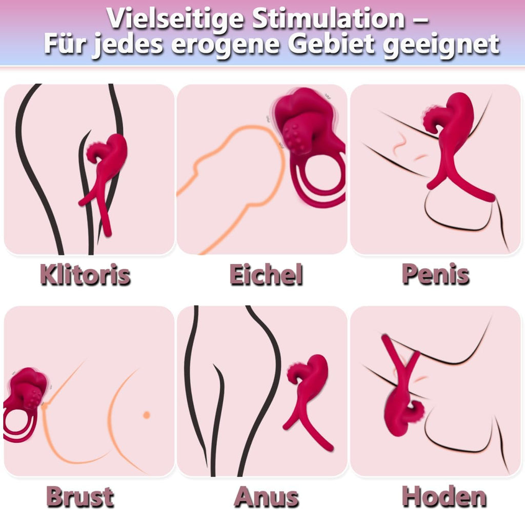 Penisring Vibrator mit Klitoris Stimulator Penisring Vibration Paarvibrator für Paare Penis-Vibrator Sexspielzeug für Paare zu Zweit Penis Ring Vibratoren Klitoris Sex Spielzeug mit 10 Vibrationsmodi