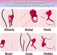 Load image into Gallery viewer, Penisring Vibrator mit Klitoris Stimulator Penisring Vibration Paarvibrator für Paare Penis-Vibrator Sexspielzeug für Paare zu Zweit Penis Ring Vibratoren Klitoris Sex Spielzeug mit 10 Vibrationsmodi