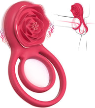 Load image into Gallery viewer, Penisring Vibrator mit Rose Klitoris Stimulator, Penis Ring Vibratoren Sex Spielzeug für Männer Paare Frauen, 9 Vibrations Cockring Erotisches Sexspielzeug Mann Paar Frau Extrem