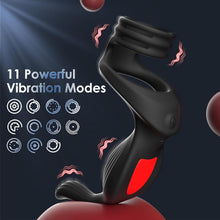 Load image into Gallery viewer, Vibrating Cock Ring Anal Plug - Sex Toys for Men Adult Toy Penis Ring with 11 Vibrators Modes, Vibrating Butt Plug Prostate Massager Male Sex Toy, Remote Control Vibrator Prostate Toy Lesbian Sex Toys