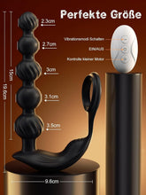 Load image into Gallery viewer, Sex Spielzeug für die Männer, Anal Plug Prostata Massagegerät Buttplug Penisring mit 10 Vibrierenden Modi, Prostata Stimulation mit 5 Analperlen, Wasserdichtes Sex Toyset für die Paare