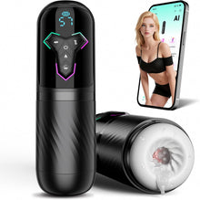 Load image into Gallery viewer, Beheizter Sex Spielzeug für die Männer Masturbator, Masturbieren für Männer 10 Vibrations &amp; 7 Stoß &amp; 5 Saugmodi, Zungenleck Taschenmuschi Sexspielzeug Masturbatoren, App-Steuerung Sex Toys Penispumpe