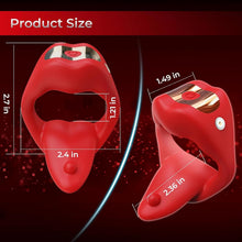 Load image into Gallery viewer, NEU Zunge Lecken Penisring Vibrator mit APP Fernbedienung und Hoden Stimulation, Silikon Cockring Penis Vibrator mit 10 Vibrationsmodi Sex Spielzeug für die Männer Paare Extrem Rot