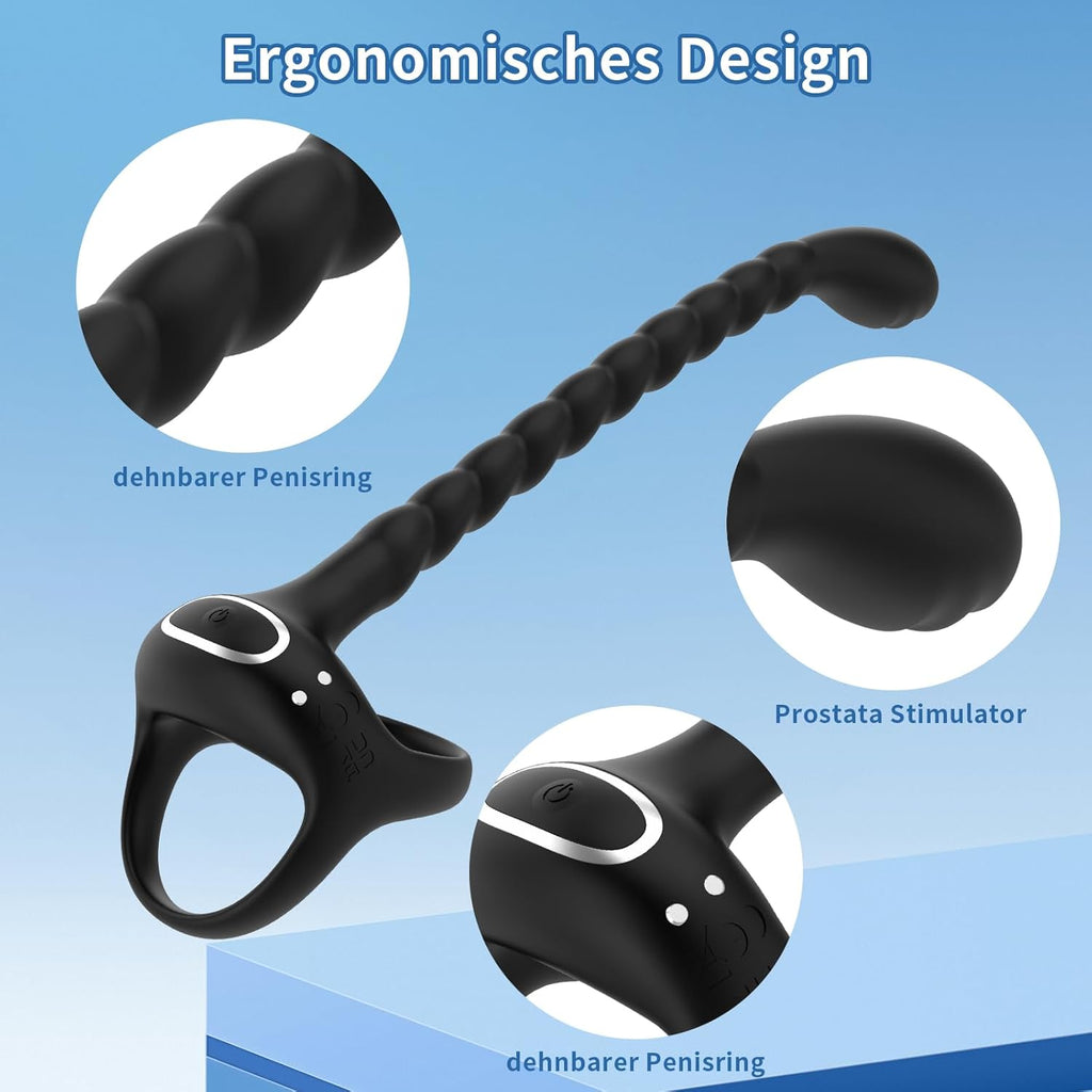 Prostata Stimulation Männer mit Penisring Vibratoren - Cockringe Analvibratoren für Mann mit Fernbedienung, 10 Vibrationsmodi Anal Vibratorstarb Vibration, Sex Spielzeug für Die Männer Paare Extrem