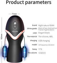 Load image into Gallery viewer, Elektrischer Masturbator Cup mit 10 Vibrationsmodi - Penisvergrößerung Training Masturbieren Penis Vibrator Masturbatoren Sex Spielzeug für die Männer Solo Sextoysets für Men