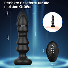 Load image into Gallery viewer, Anal Vibratoren Analvibrator, Buttplug mit 5 Teleskopmodi, Prostata Stimulator mit Fernsteuerung, Anal Butt Plug Dildo Vibrationen Sexspielzeug für Männer Frauen Paare (Dunkelschwarz)