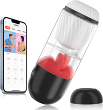 Load image into Gallery viewer, Elektrischer Masturbator Eichel Stimulator Sexspielzeug 9-Frequenz-Zungenleck-Vibrationsmodus Männlicher vibrierender Masturbationsbecher rotierende vibrierende Eichel leckender Flugzeugbecher