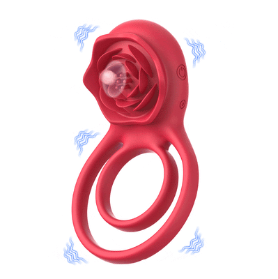 Penisring Vibrator mit Rose Klitoris Stimulator, Penis Ring Vibratoren Sex Spielzeug für Männer Paare Frauen, 9 Vibrations Cockring Erotisches Sexspielzeug Mann Paar Frau Extrem