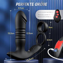 Load image into Gallery viewer, 3 in1 Penisring Analvibratoren Prostata Stimulation mit 7 Stoßfunktion 7 Vibrationsmodi