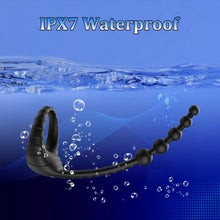 Load image into Gallery viewer, 3-in-1 Lustmeister Penisring Analperlen Butt Plug mit 10 Vibration