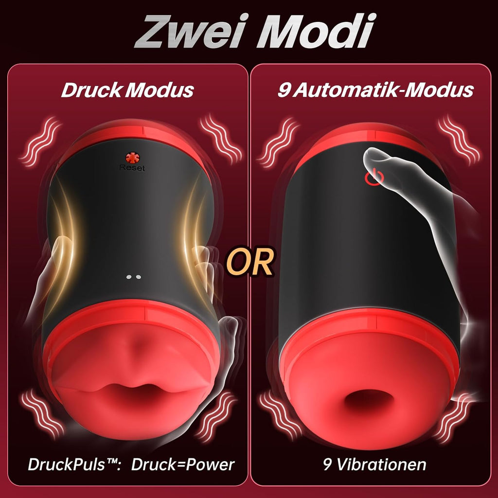 Masturbieren für Männer Elektrischer Masturbator mit 9 Zungenleckmodi 9 Saugmodi 9 Vibrationen Blowjob Transparent Taschenmuschi Sex Spielzeug für die Paare Sexspielzeug für männer solo