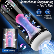 Load image into Gallery viewer, Masturbieren für Männer Handfrei, Masturbator 7 Teleskop 7 Saugen 7 Vibration Taschenmuschi, Sex Spielzeug für die Männer Solo KI Masturbatoren, Vibratorensets Ein-Klick Max Penis Pump Sex Toys Set