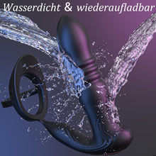 Load image into Gallery viewer, Meeteel Prostata Stimulation Männer mit Penisring, Anal Vibrator mit 3 Schock- und 10 Vibrationsmodi Sex Spielzeug für die Männer Anal Dildo Analplug Analvibratoren Vibratorensets für Paare,Frau