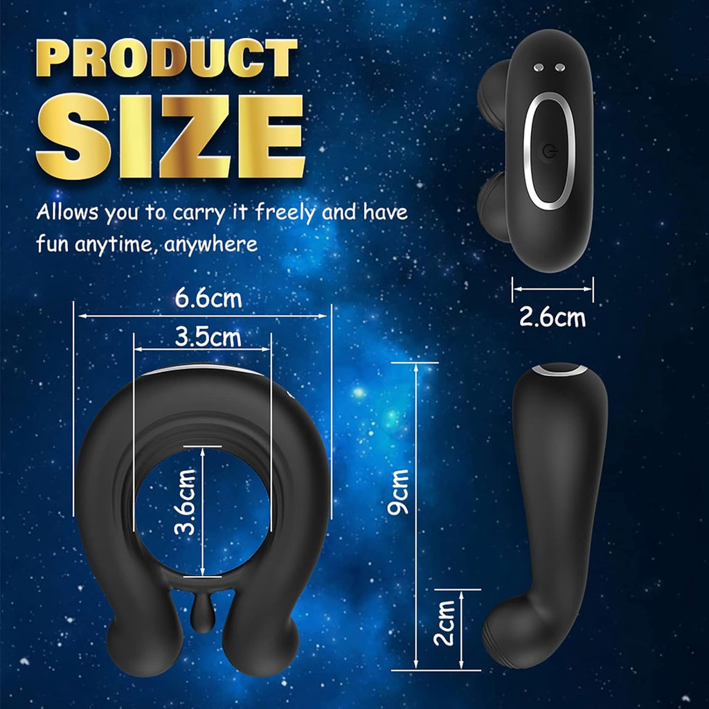 Vibrator mit APP-Steuerung Silikon Cockring für Penis/Hoden Stimulation, 3 IN 1 MULTIFUNKTIONALES DESIGN, 9 Vibrationsmodi, Wasserdichter Hodenringe Paarvibrator Sexspielzeug für Männer