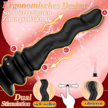 Load image into Gallery viewer, Wriggelnder Vibrator, realistischer Dildo, vibrierender Analplug, mit 9 Modi für Wellen und Vibration, G-Punkt und Prostata-Stimulator, mit Fernbedienung und Saugnapf, Unisex-Sexspielzeug