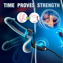 Load image into Gallery viewer, Prostata Vibrator Stimulator mit Stoßfunktion, 10 Vibrationsmodi Extrem Silikon und Doppel Penisring, Penis Vibrator mit Fernbedienung Sex Spielzeug Anal Dildo Analplug Analvibratoren für Mann