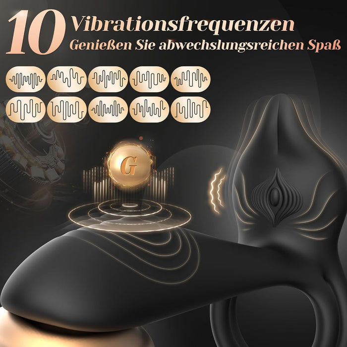 3 IN 1 VIBRATOR PENISRINGE 10 VIBRATIONSMODI DUAL
