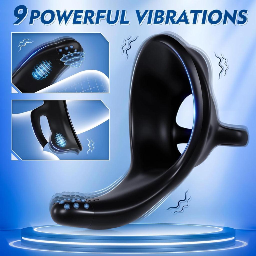 Eherson Penisring Vibrator, Penisringe Sex Spielzeug für Paare mit 9 Vibrationsmodi für Penis Hoden Perineum, Penis Ring zur Potenzsteigerung,Cockring Sex Spielzeug für die Männer Sexspielzeug