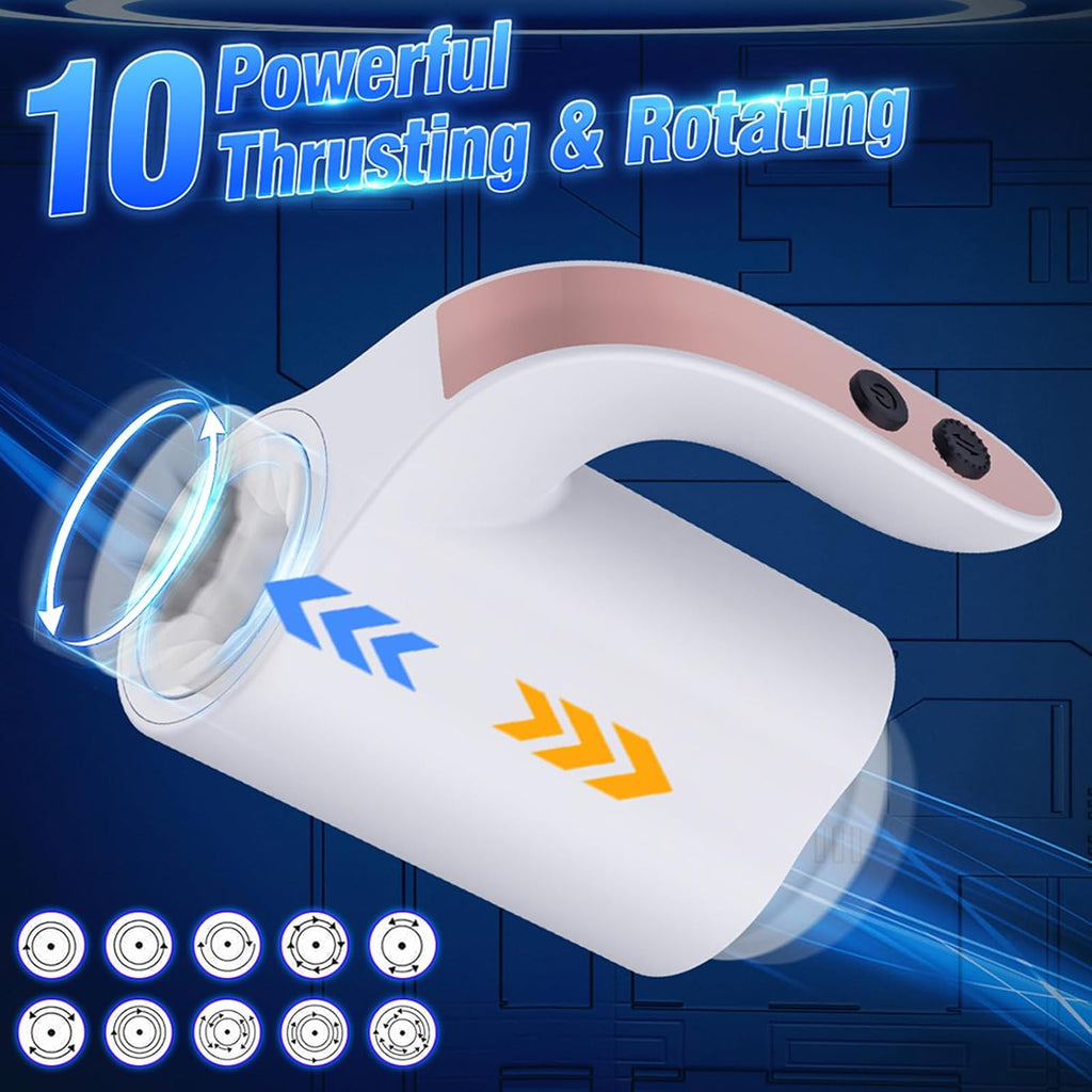 lektrischer Masturbator Cup Handfrei 5 Teleskop Rotationsmodi offenes Masturbieren für Männer wasserdicht Masturbatoren Taschenmuschi,Stroker Training Automatischer Elektrischer Masturbator