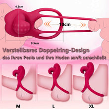 Load image into Gallery viewer, Penisring Vibrator mit Klitoris Stimulator Penisring Vibration Paarvibrator für Paare Penis-Vibrator Sexspielzeug für Paare zu Zweit Penis Ring Vibratoren Klitoris Sex Spielzeug mit 10 Vibrationsmodi